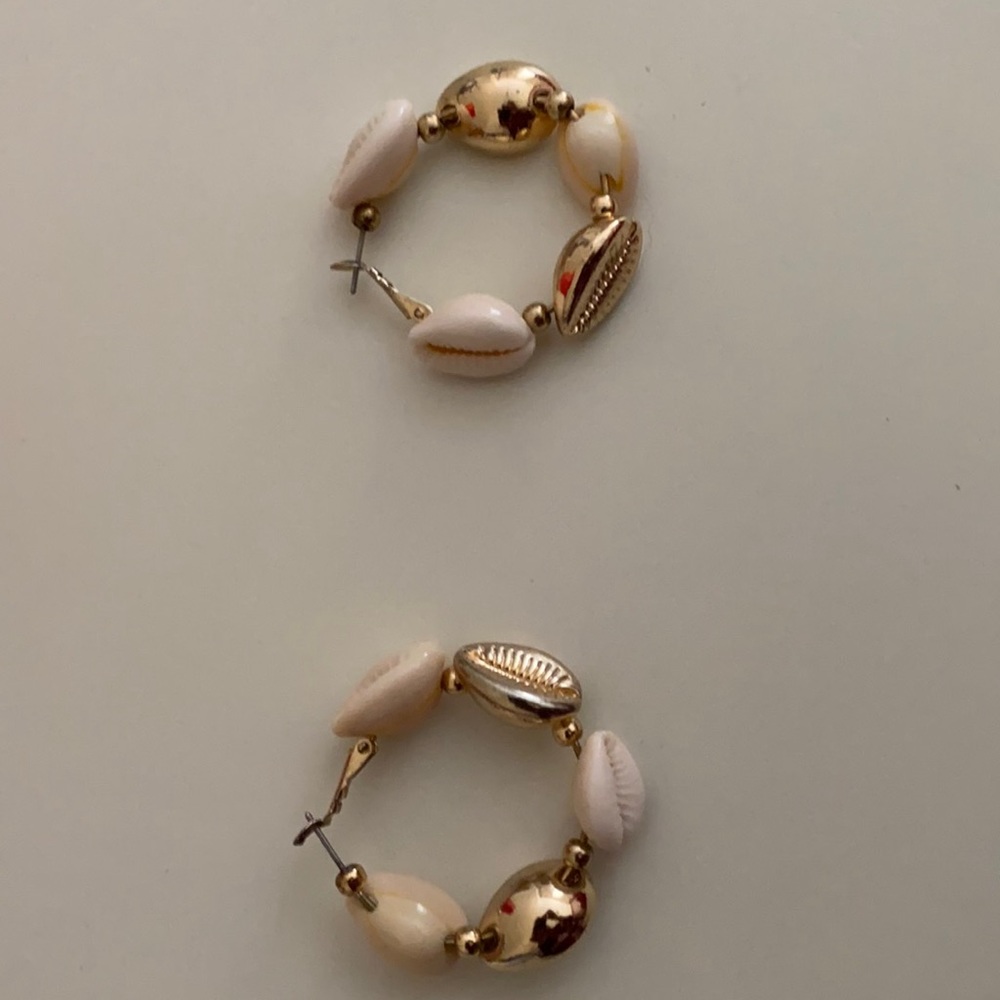H&M shell hoop earrings
